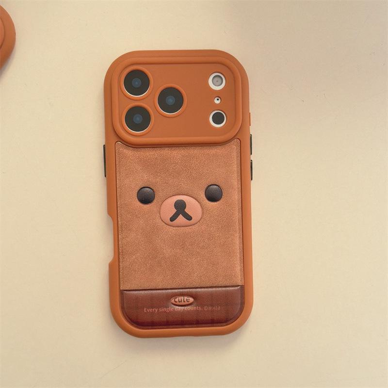 

Cartoon Leather Texture Rilakkuma Cat iPhone 14 Pro Max Case - Anti-Fall Cover iPhone 15