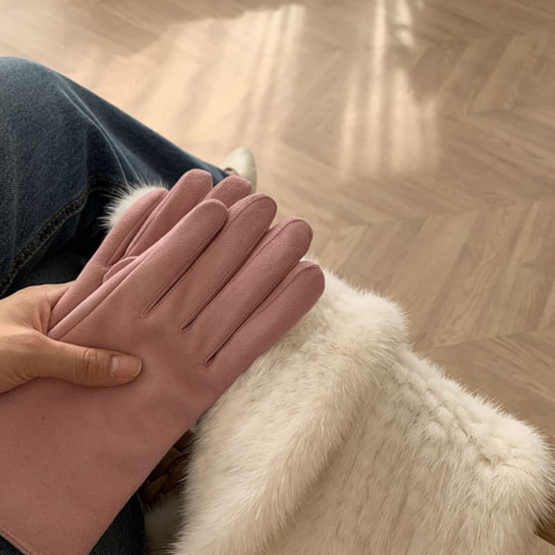 Marchen Women's Real Suede Gloves (12 Colors)