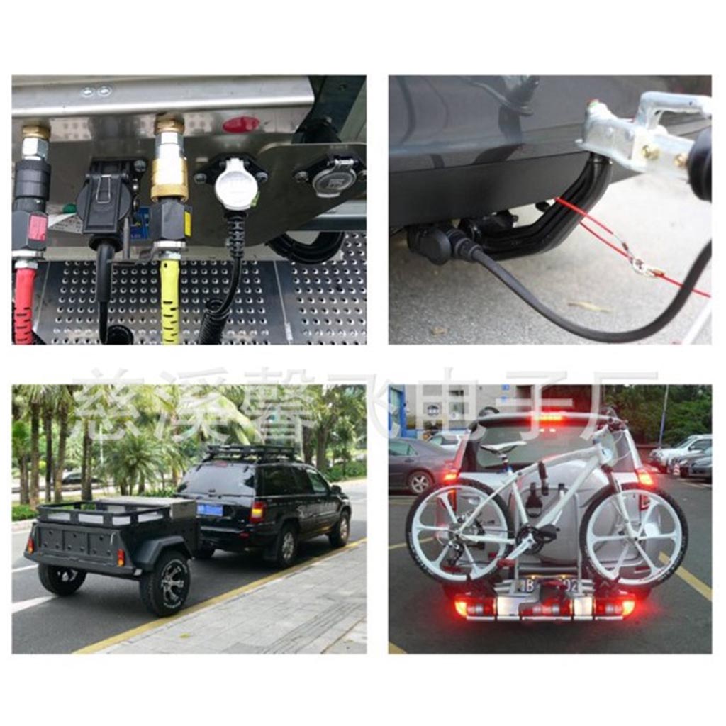2.4m 7 Pin Truck Trailer Light Board Extension Cable Wire Splices Circuit Socket