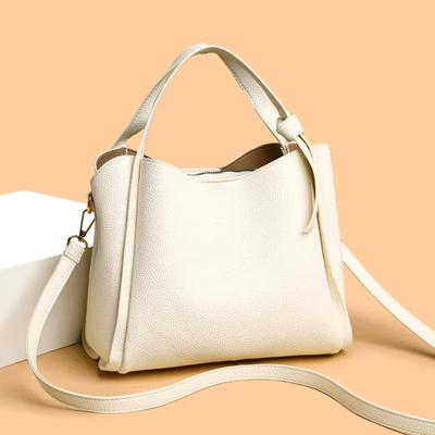 Vielseitige Eimer Schultertaschen Frauen Luxus Designer PU Leder Messenger Umhängetaschen Damen Casual Einfarbig Geldbörse Handtasche