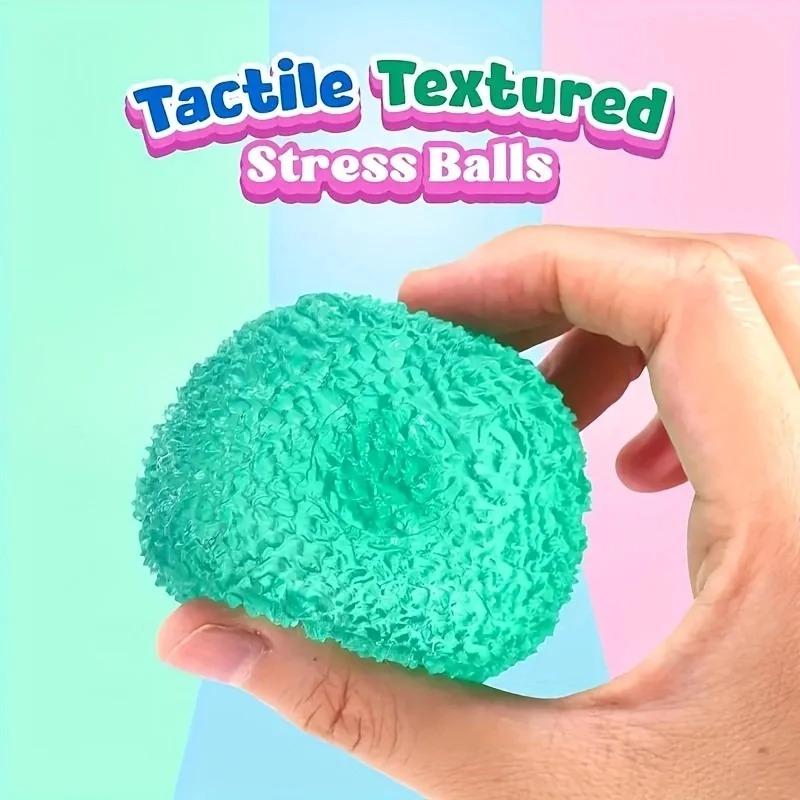 Squishy Stress Balls Multicolor Texture Ice Ball Squeeze Toy for Kids Adult Quiet Sensory Fidget Toy Halloween Christmas Gift