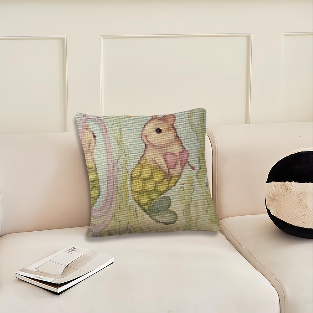 Funny cute Cartoon Hamster cushion cover Pillow Cover Decoration Room Home Sofa living Office Car Nordic Simplicity