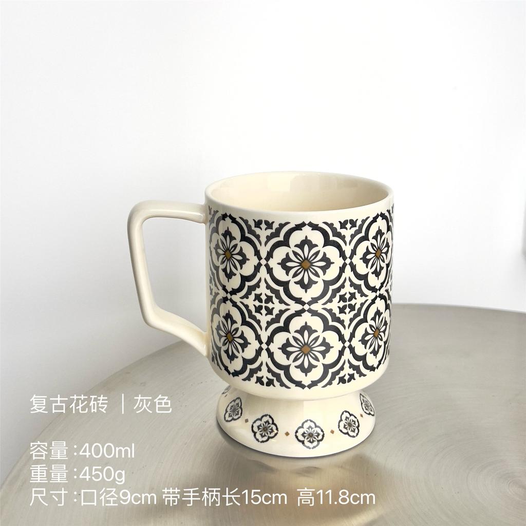 Retro Ceramic Mug, Niche Design Sense, Tile Goblet, Women'S Office Drinking Cup As A Gift