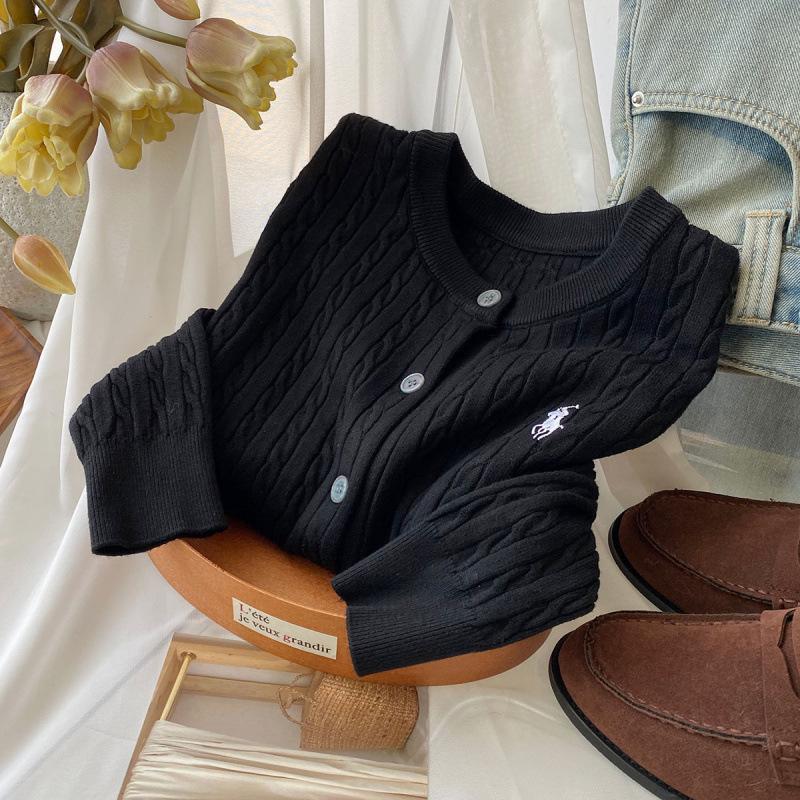 

Вязаный кардиган с вышивкой в стиле ретро - женский вязаный свитер-жакет на весну и осень One Size