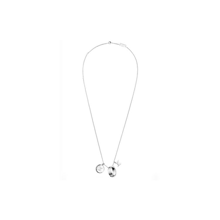 Louis Vuitton Charms Pattern Engraved Necklace Unisex necklace Silver M62485