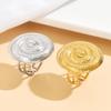 Fashion Stainless Steel Ocean Style Seashell Pearl Ring - Women's Casual Vacation Jewelry