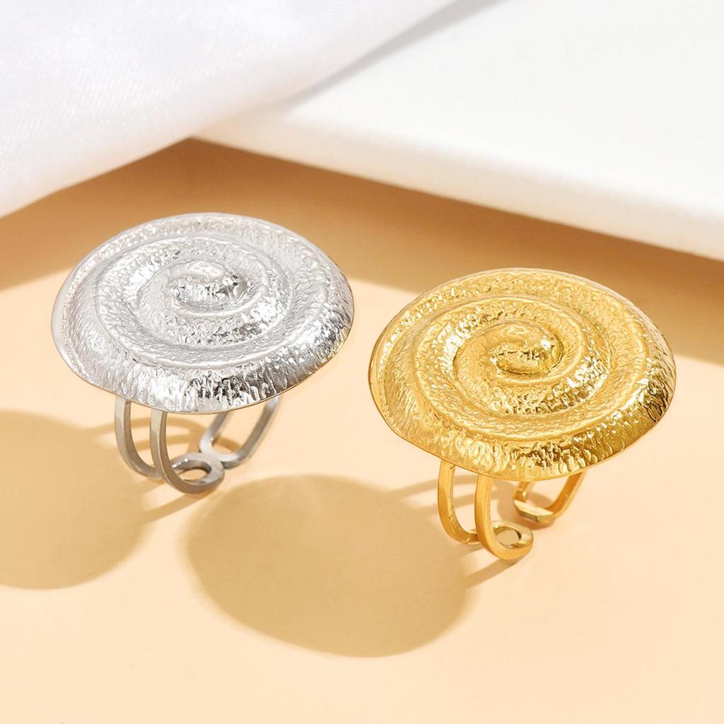 Fashion Stainless Steel Ocean Style Seashell Pearl Ring - Women's Casual Vacation Jewelry