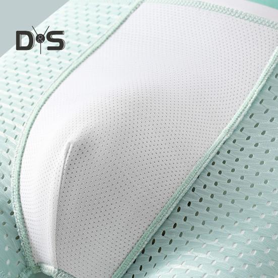 Men Boxer Underwear Mid-rise Breathable Holes Patchwork Color Shorts Panties U-Convex Design Ice Silk Underwear