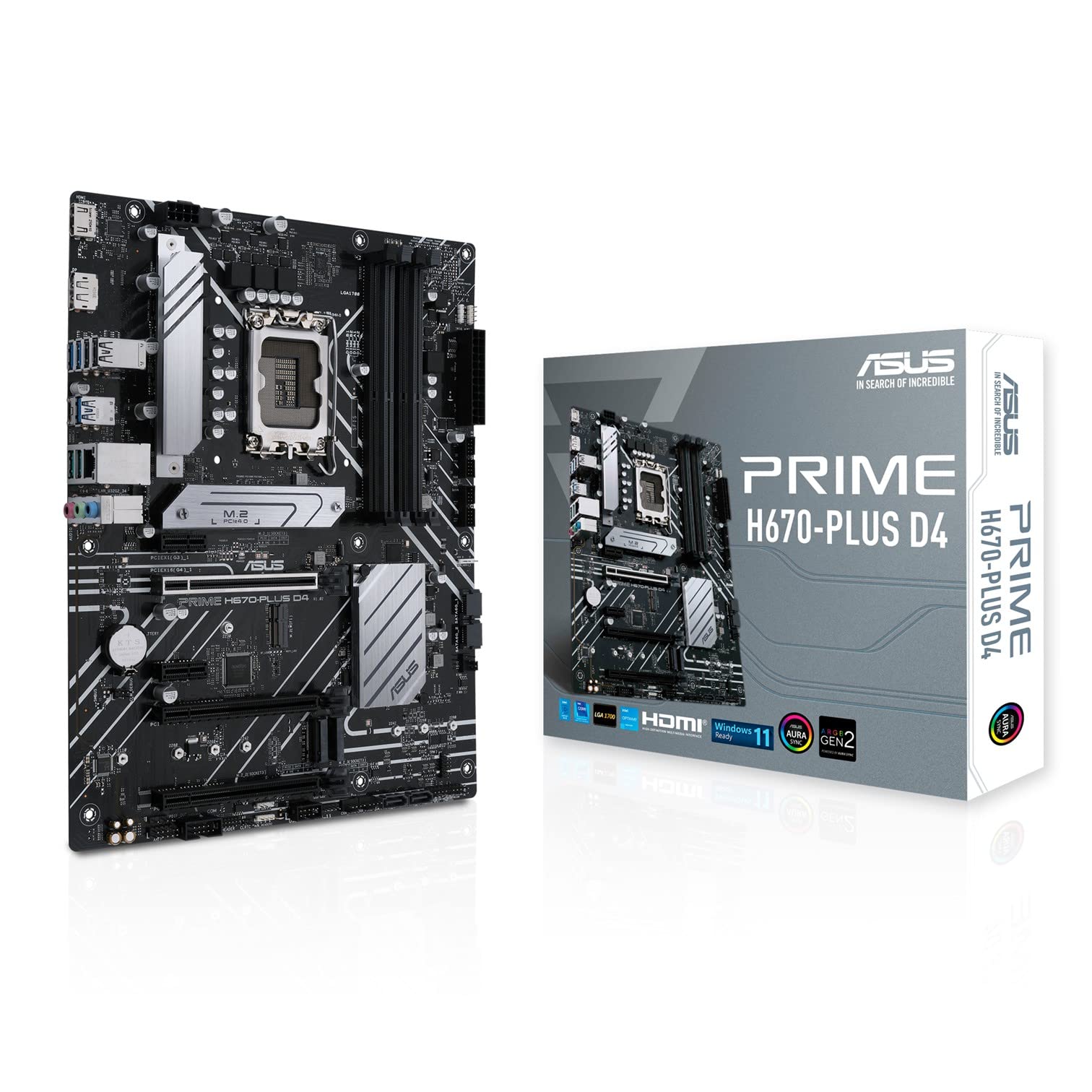 

ASUS INTEL 12-го покоління, сумісна з процесором H670, материнська плата ATX, авторизований дистриб’ютор PRIME D4 (LGA1700) H670-PLUS [Вітчизняний продукт] чорний