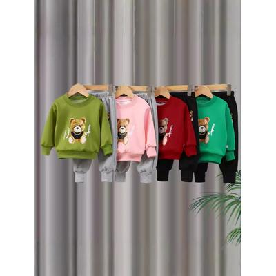 Jarní velký dětský svetr dvoudílný oblek pro chlapce a dívky jarní a podzimní s dlouhým rukávem kalhoty trendy dětský oblek