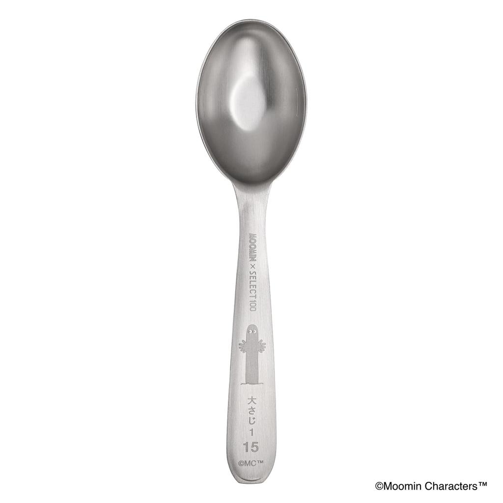 Kai Measuring Set of 1 1 Oval Dishwasher Easy To Moomin X SELECT100 DH3203 Spoons, 4 Tbsp, 1/2 Tsp, Tsp, 1/2 Tsp, Shape, Safe, Clean, Silver,