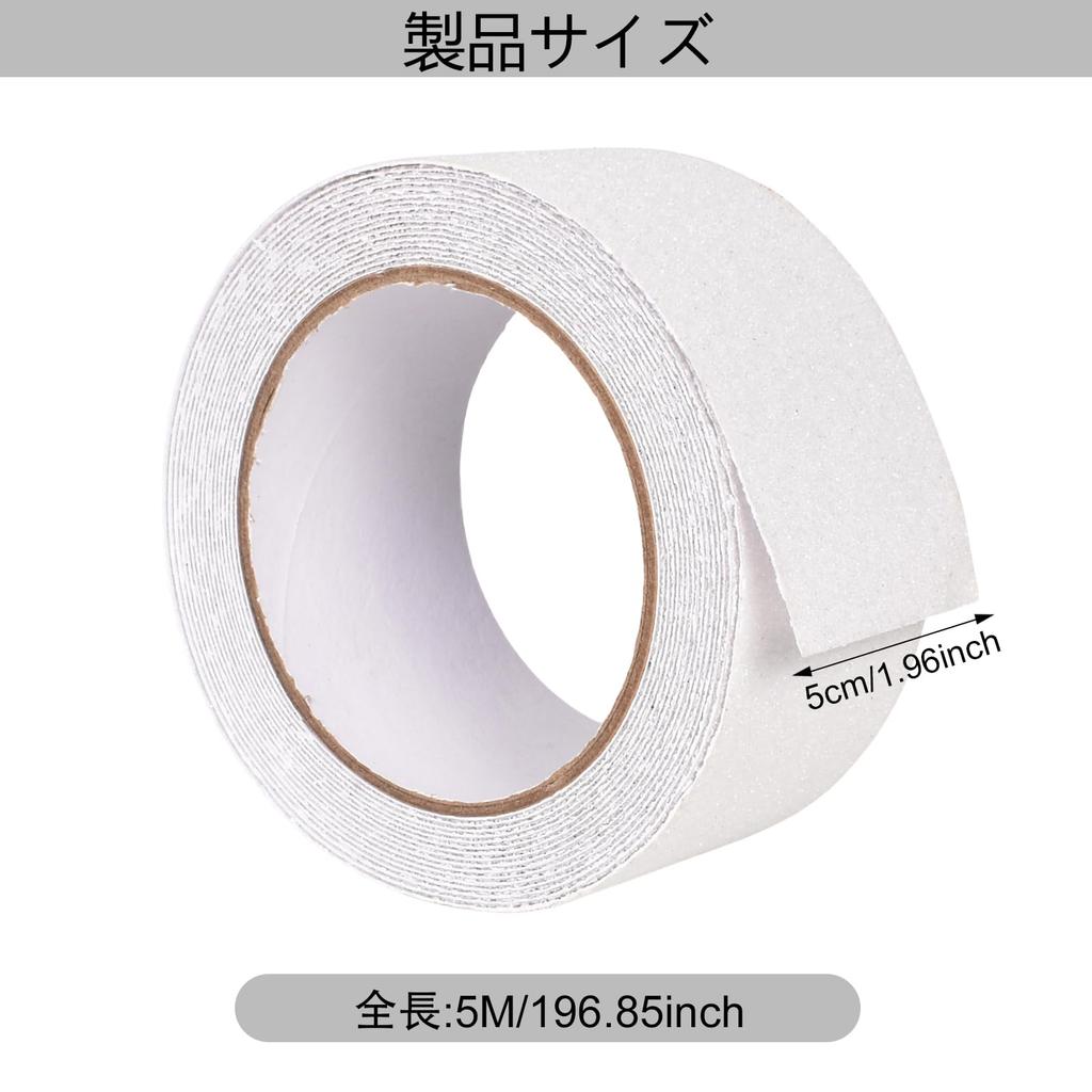 Tape for Indoor and Outdoor 50mm Prevents Falls and 5m for Parking and More Transparent, Thin, Anti-Slip Stairs, Use, Wide, Accidents, Waterproof,