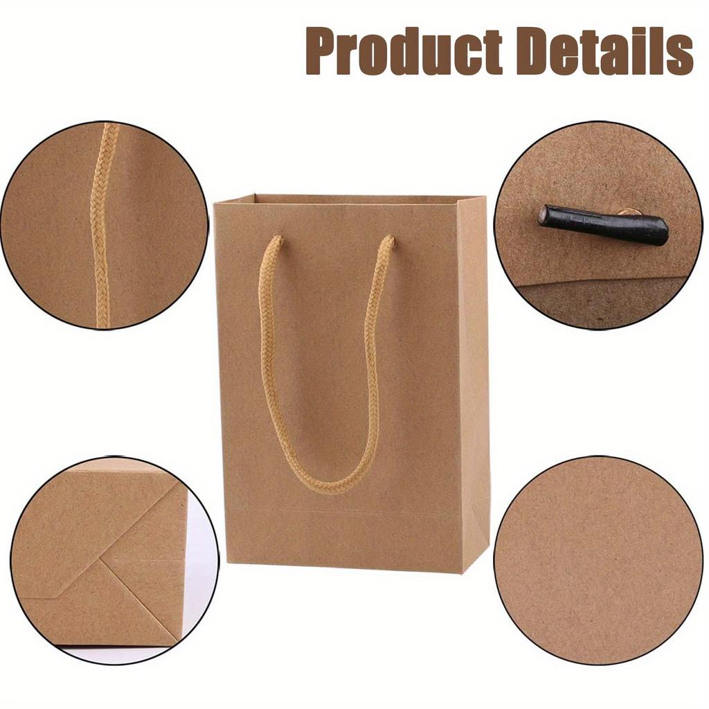 30 Stück Kraft Geschenktüten mit Griffen für Geschenke, für Valentinstag, Einkaufen, Einzelhandel, Weihnachten, Schmuck, Geburtstag, Hochzeit, Party Geschenkverpackung