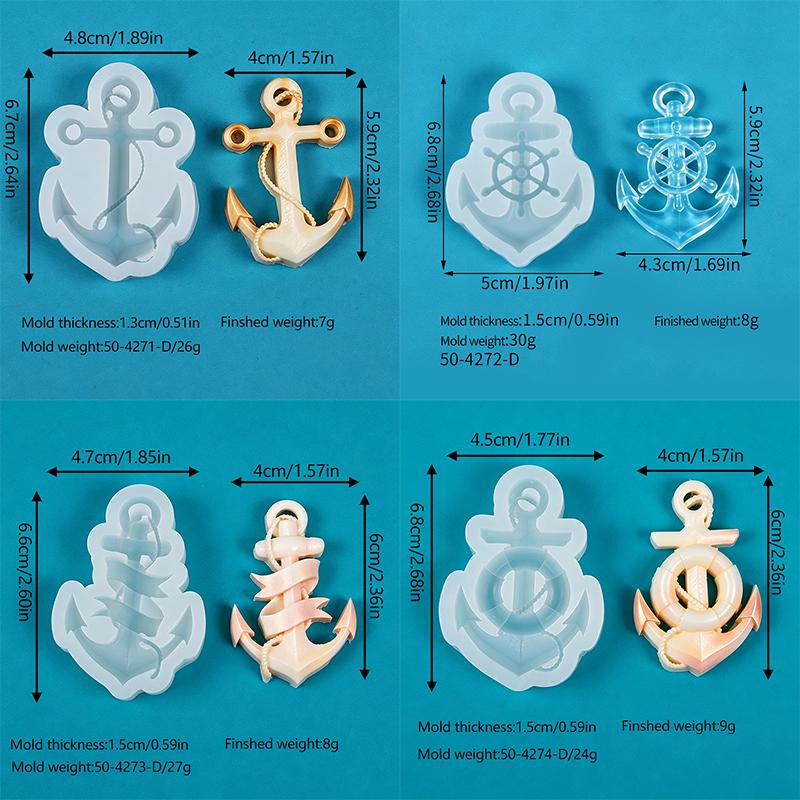 Xiaomi Anchor Silicone Mold 3D Anchor Rope Pendant Keychain Wall Hanging Craft Ornament Candle Gypsum Plaster Mold Home Decor