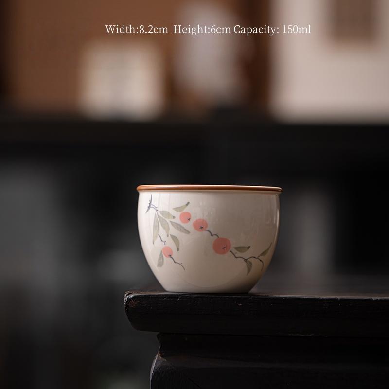 

250ml Wood Gray Porcelain Underglaze Color Hand-painted Persimmon Wood Gray Kung Fu Teapot Ceramic Teapot Tea Ceremony