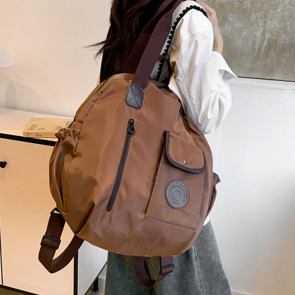 Large Capacity Swimming Nylon Backpack Korean Style Fitness Bag Round Shape Shoulder Bag  Girls