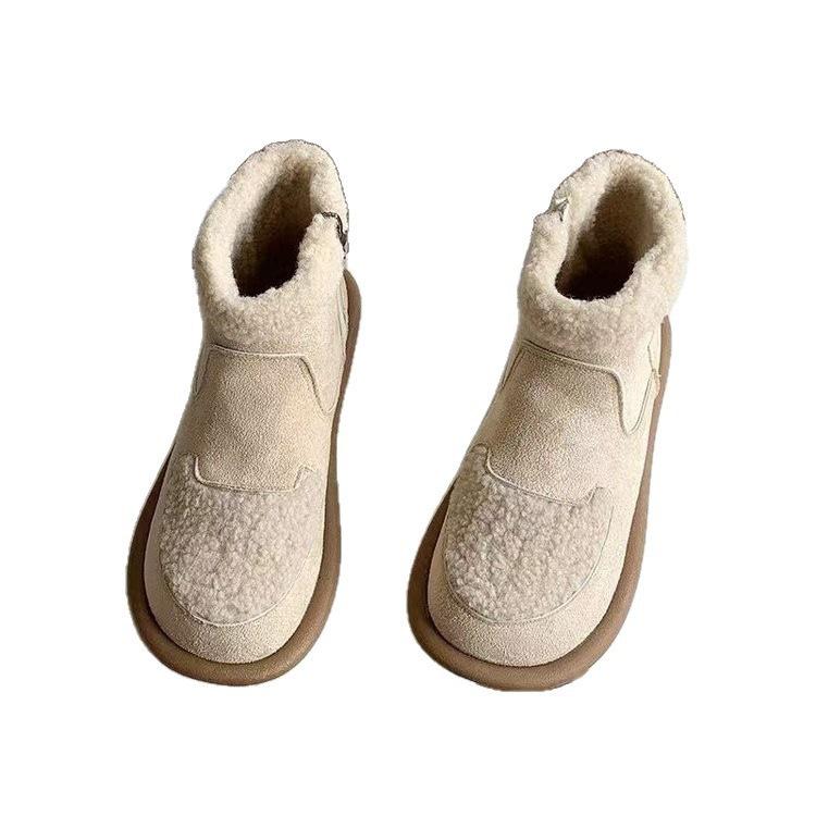 Neue Samt-Schneestiefel Winter wasserdicht und rutschfest dicksohlige Baumwollschuhe verdickt und warm