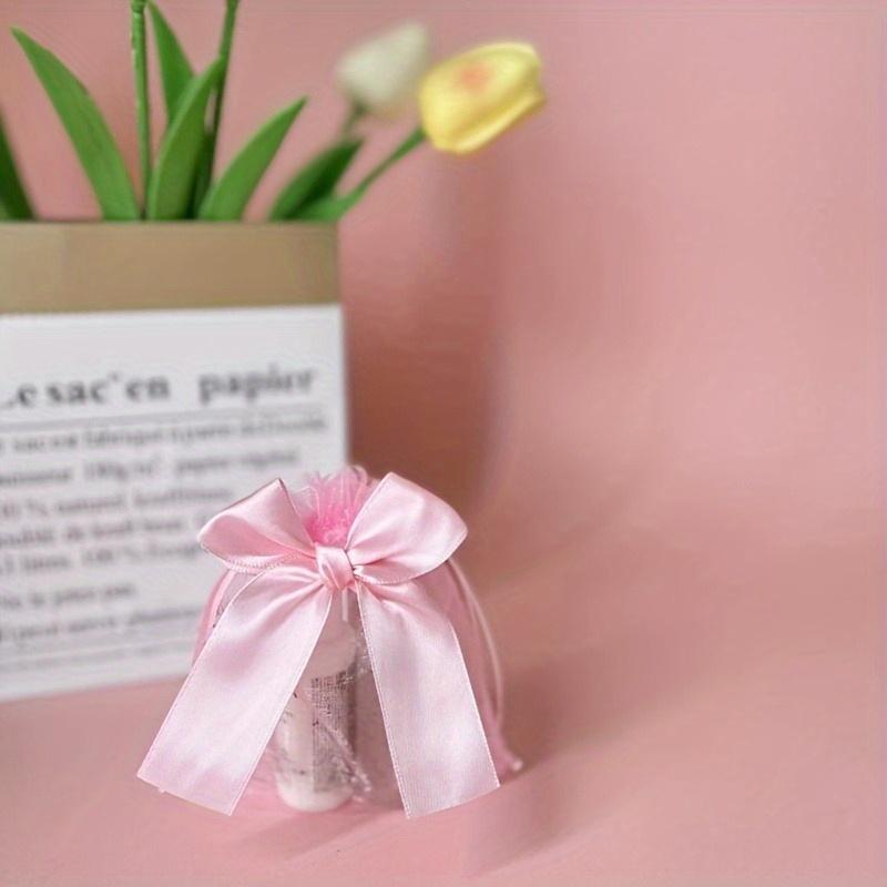 50pcs, Multi-Color Bow Tie Cute Transparent Nylon Elegant Ribbon Bag,Gift Packaging Bag, Luxury Jewelry Bag,Mesh Bag,Candle Bag