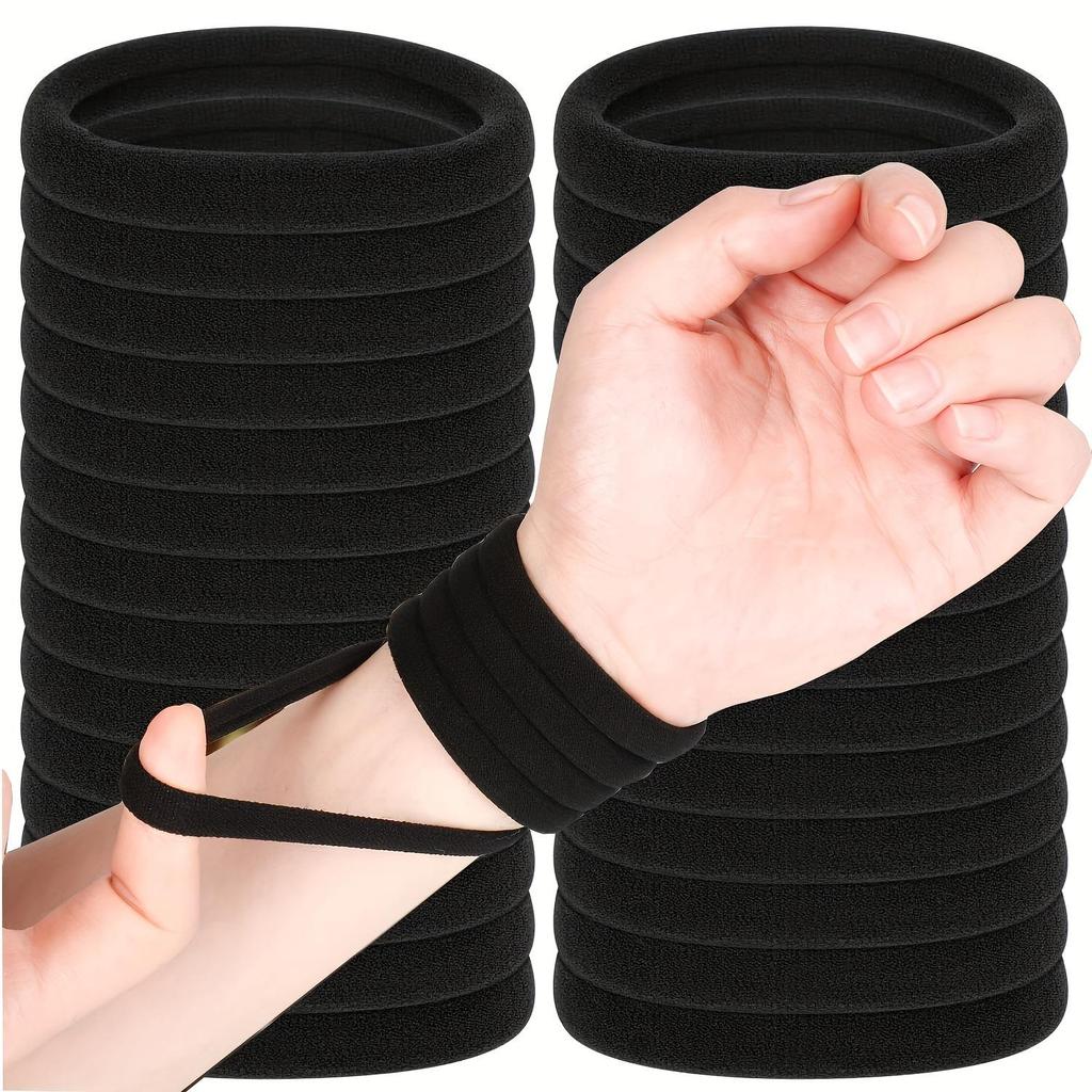 Morandi Seamless High-Elastic Hair Ties, Non-Damaging Rubber Bands, Black & Coffee Colors
