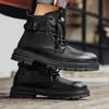 2025 Men's Casual Boots Comfy Lace-up High Quality Leather Boots Autumn Shoes Man Vintage Design Round Toe Walk Boots