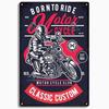 DORA Tin Sign Born To Ride Motorcycle Tin Signs Retro Metal Sign Plaque Vintage Wall Decor Garage Bar Man Cave Decorative Plate