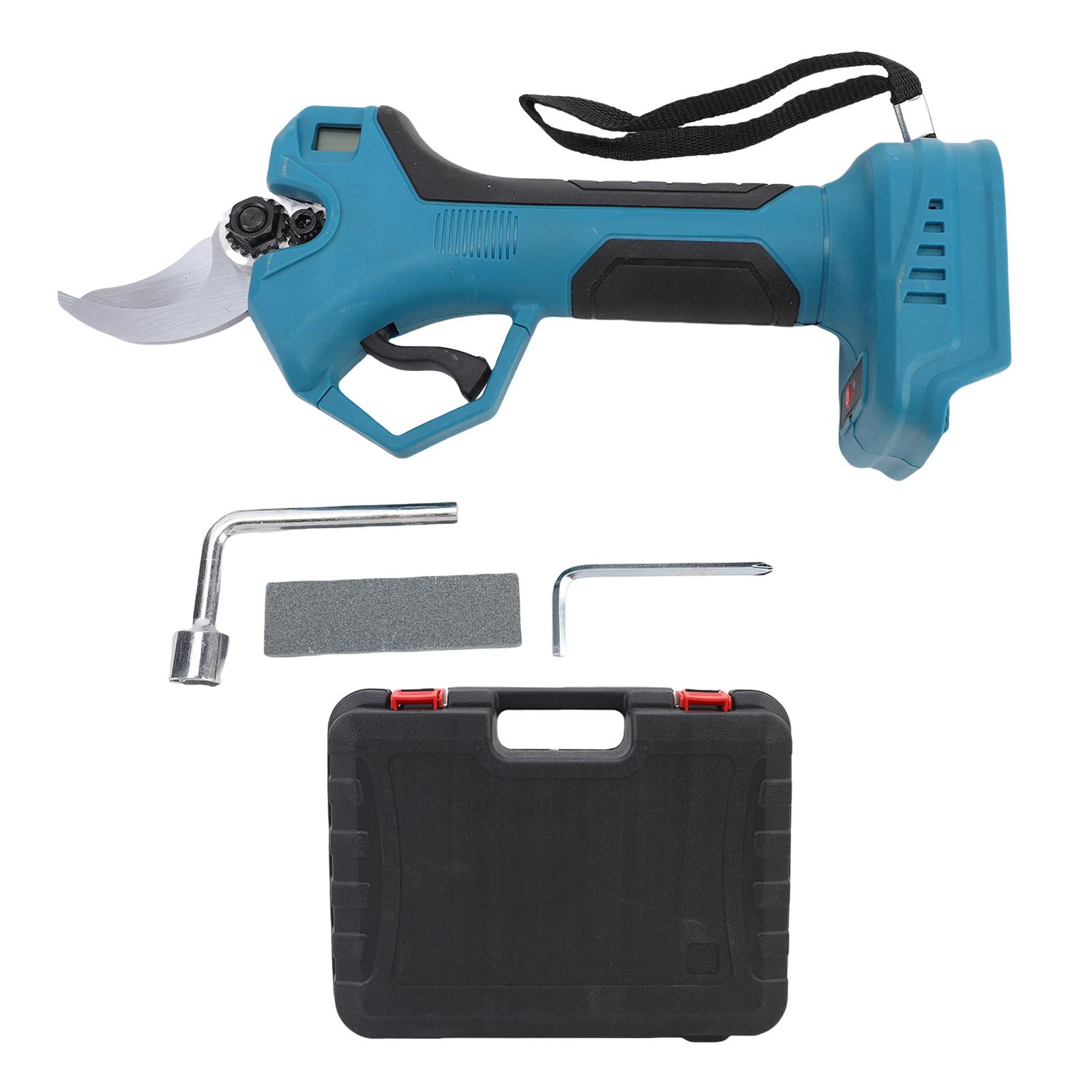 

Blue Electric Pruning Shears 30mm Heavy Duty Digital Display Rechargeable Cordless Tree Branch Pruner for Gardening Task синій