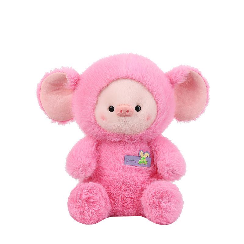 Cute Hood Pig Plush Toy Girl Birthday Gift Sleeping Pillow Claw Machine Doll Home Decoration