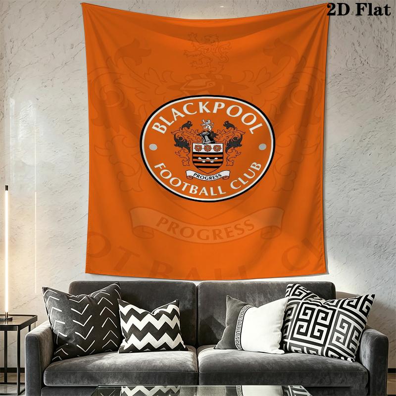 Blackpool Football Club Wall Tapestry Aesthetic Wall Hanging Printed Fabric Blanket Decorative Tapestries for Bedroom Living Room Home Decor