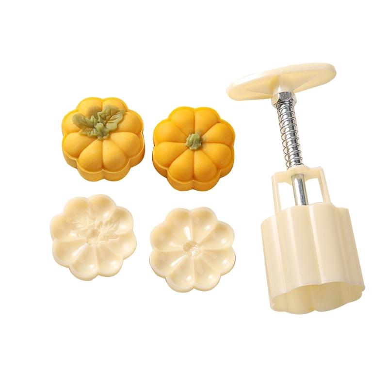 MidAutumn Festival Mooncake Makers Pumpkins Shape Moon Cake Mold Cookie Stamps DIY Hand Press Cookie Dessert Cutters