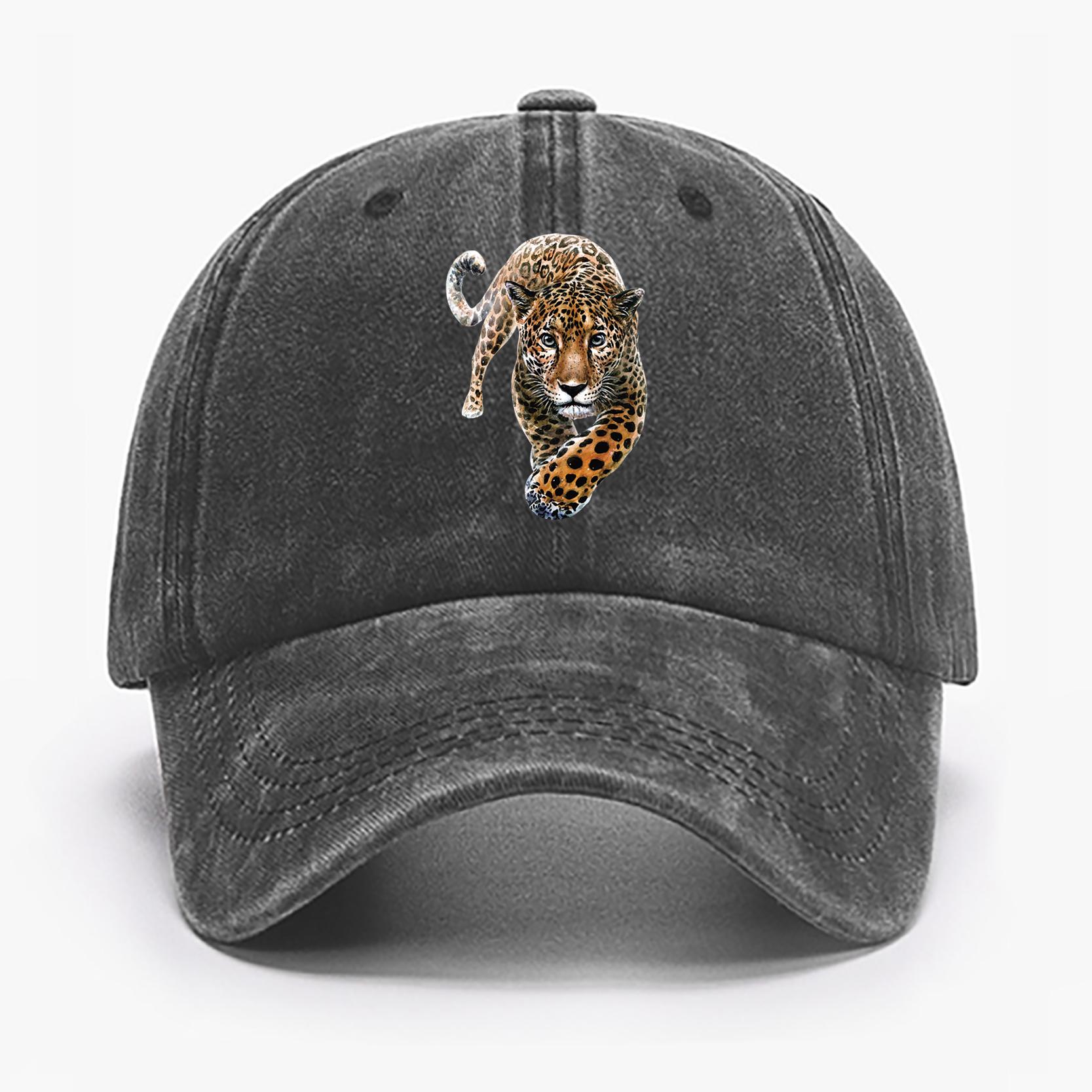 Повседневная бейсболка, женская и мужская бейсболка с леопардовым принтом, уличная регулируемая хлопковая шапка, четыре сезона as the picture чёрный