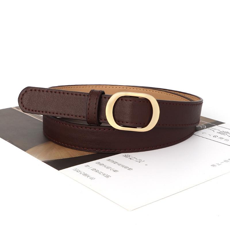 Holefree Versatile Womens Belt Black Slim Vintage Jeans Accessory Leather Pu