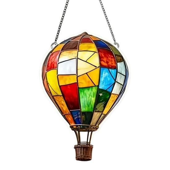 Hot Air Balloon Decoration 2D Flat Acrylic Pendant Colorful Hot Air