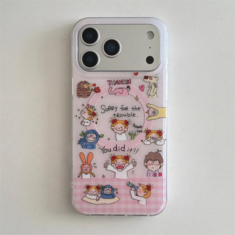 

Новый милый дизайн девушки ДА Магнитный чехол для телефона Для iPhone 17 Pro 14 15 16 Pro Max Чехол-подставка Для Magsafe Милые чехлы For iPhone 17