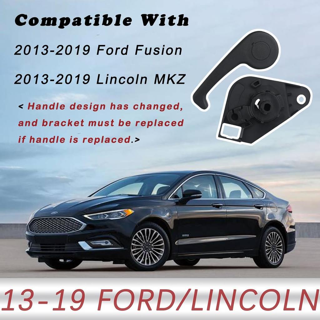 Hood Latch Release Handle Assembly | Compatible With 2013- Ford Fusion Lincoln MKZ | HS7Z-16B626-A DS7Z-99042C74-A Pull Handle With Mounting Bracket