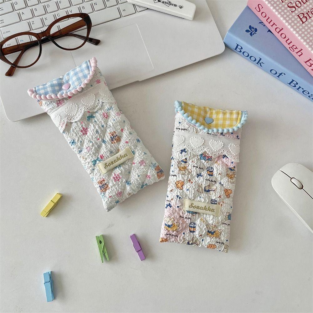 Cartoon Glasses Storage Bag Lace Sunglasses Pouch Simple Cotton Glasses Case  Male
