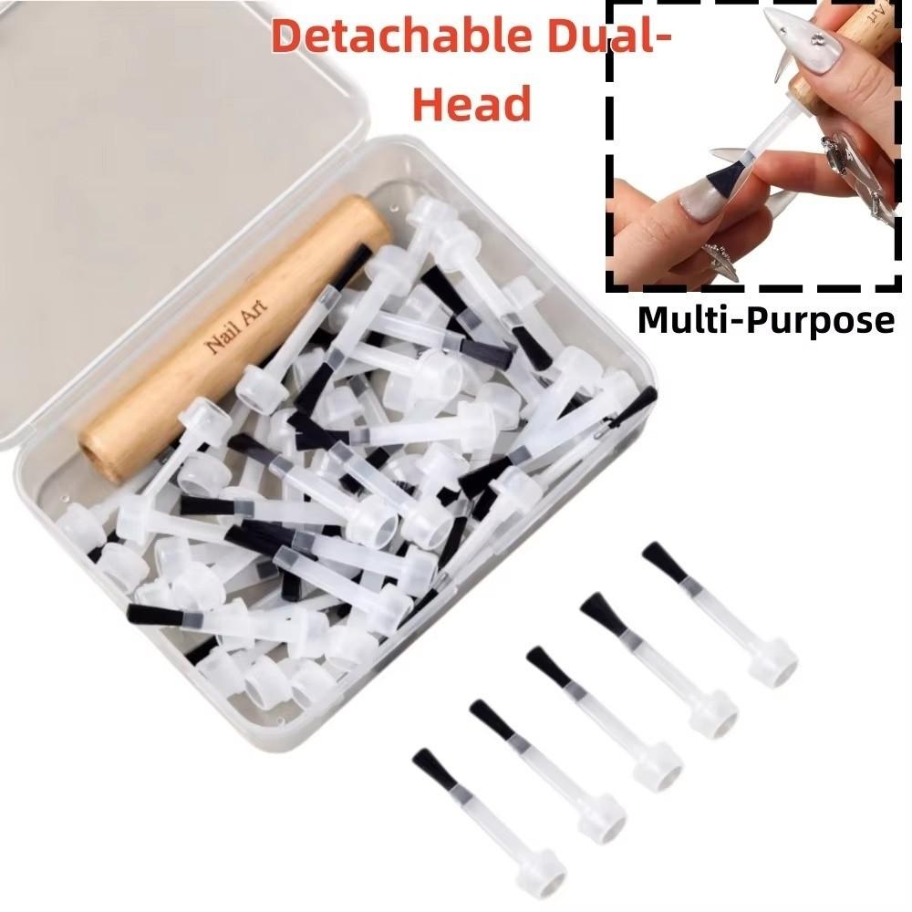 Detachable Detachable Wooden Grip Nail Brushes Nail Art Brush Applicators