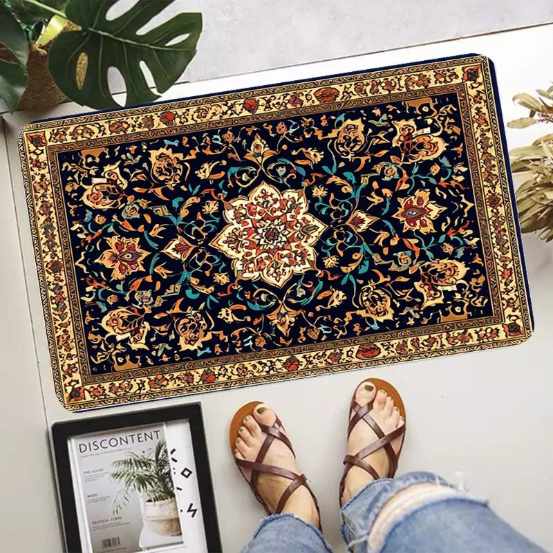 Classic Retro Bohemian Printing Non-Slip Waterproof Doormat Easy To Clean Entrance Floor Mat Home Decoration Durable Fashionable