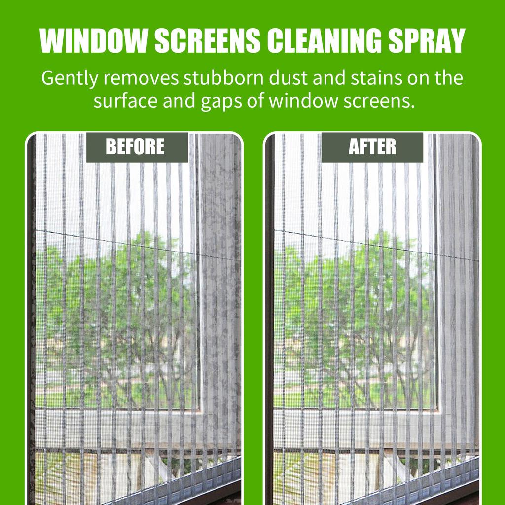 JUE-FISH Window Cleaning Spray Window Screen Cleaning Powerful Decontamination and Descaling Oil Stain Cleaning, Bright Foam Agent