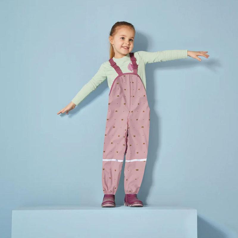 Pantaloni da pioggia impermeabili foderati in pile per bambini – Salopette unisex per bambini piccoli e dell'asilo