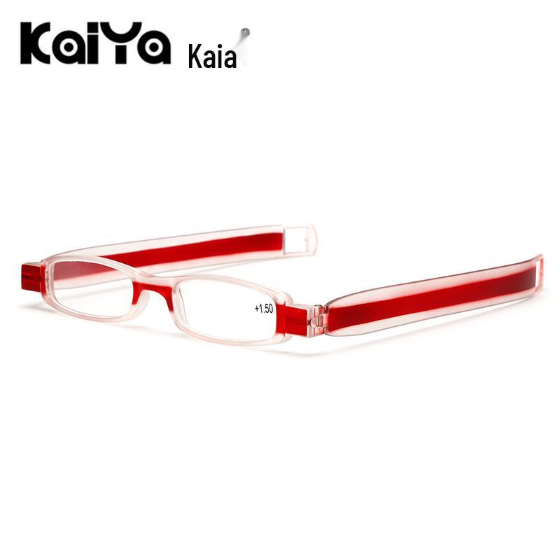 360° Rotating Folding Unisex Optical Reading Glasses with Pen Holder for Elders