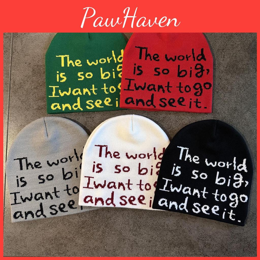 Knit Letter Beanie Hat For Men Women Cold Weather Insulation And Sun Protection