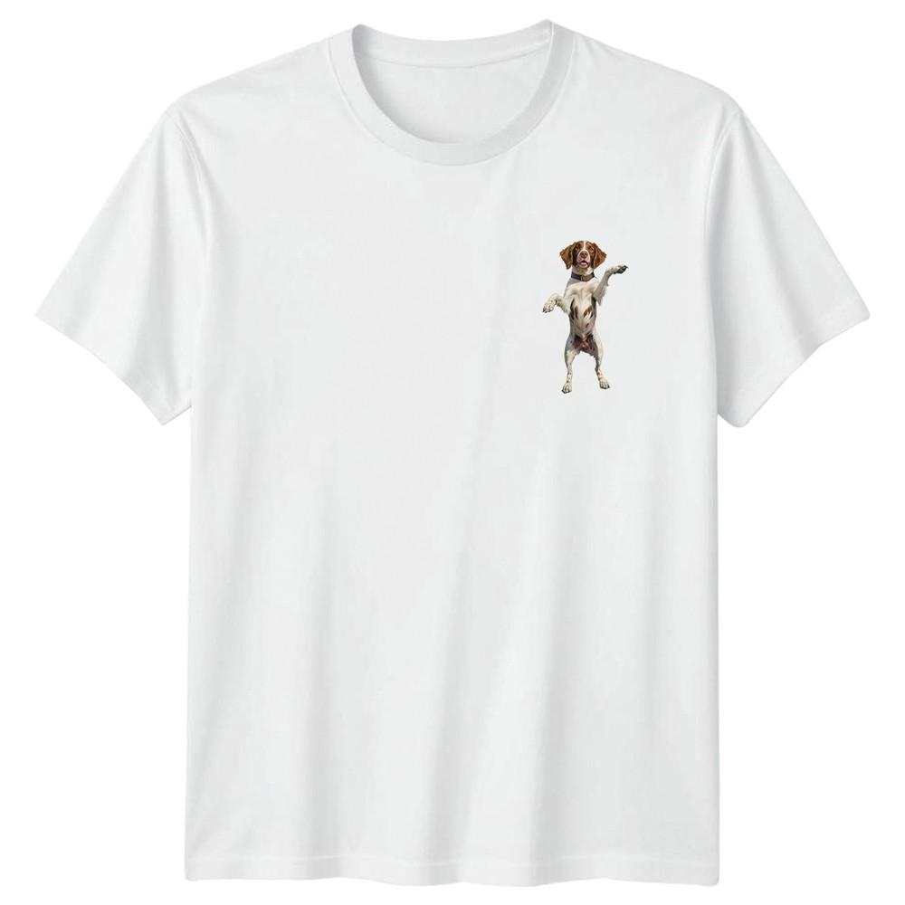 Brittany Dog Standing Animals Dogs Unisexs TShirt Unisexs Tee Graphic Top S