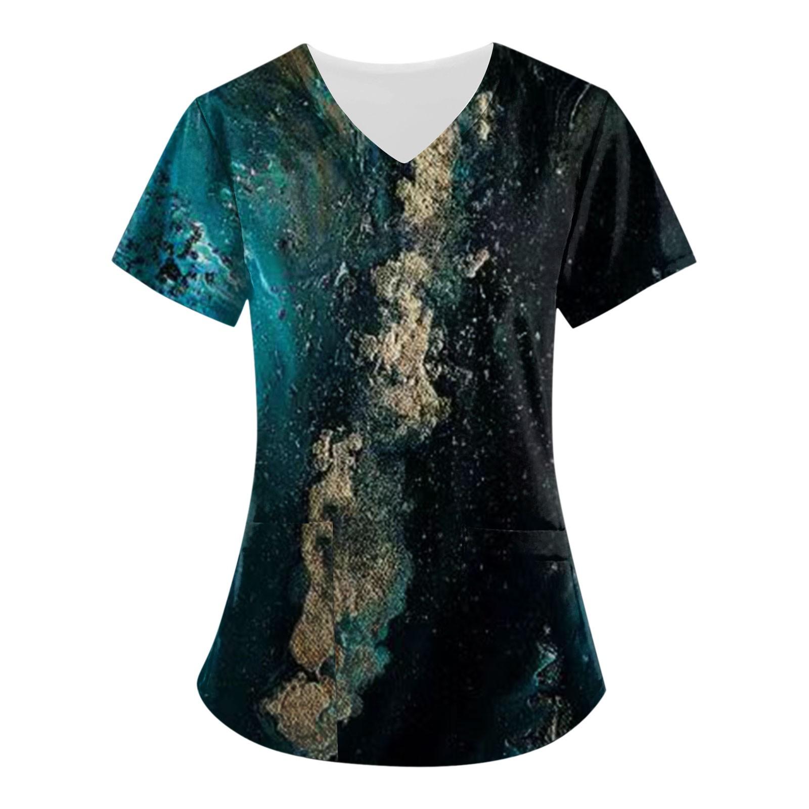 

Женские свободные топы с короткими рукавами, повседневные топы больших размеров с V-образным вырезом и короткими рукавами, повседневные летние футболки, женские топы, футболки, рабочая одежда L