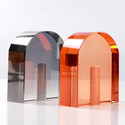 Nordic Art Geometric Crystal Arch Creative Model House Porch Home Decoration Light Luxury Bookends Bookback Ornaments