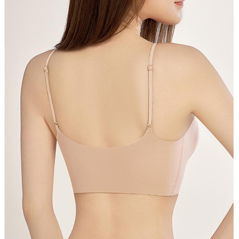 Invisible Seamless Lingerie Women's Summer Gathering Bra Vest Style Suspender Beautiful Back Bra