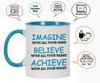 Inkdotpot 11 Oz  Ceramic Coffee  Mugs Imagine Believe Achieve Inspirational Quotes Gift For Co-Worker Boss