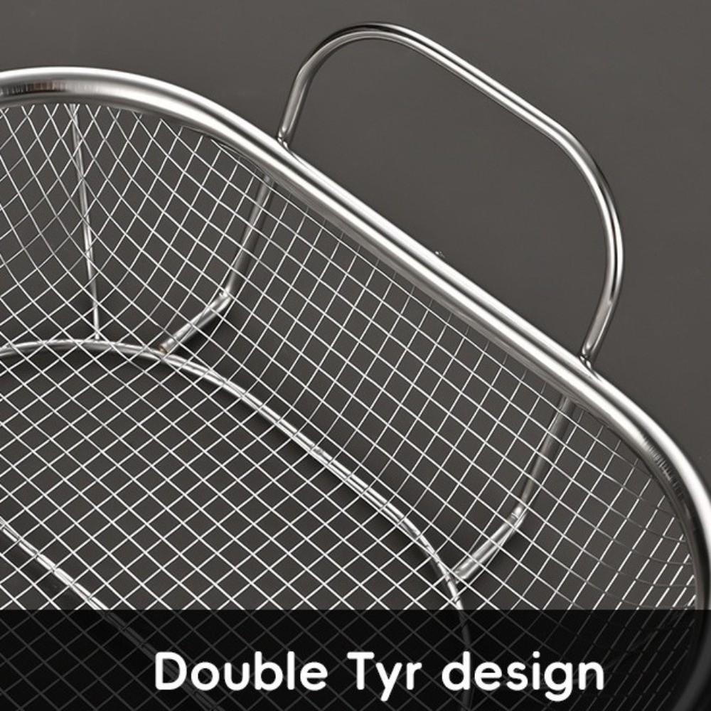 Square Drain Basket Stainless Steel Vegetable Washing Basket Barbecue Tray Home Vegetable Washing