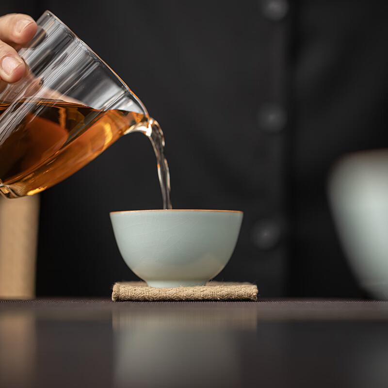 SUSHI CERAMICS Ru Kiln Crackle Glaze Teacup Set