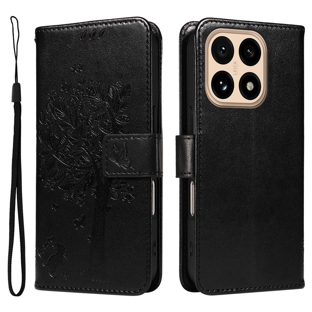 For Xiaomi 15T Phone Case with Stand Cat Tree Pattern Leather Wallet Mobile Cover