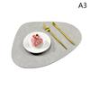 Teardrop Shape Pu Leather Placemat Imitation Cowhide Texture Double-Sided Waterproof Table Protectors For Stylish Dining Mat Pad